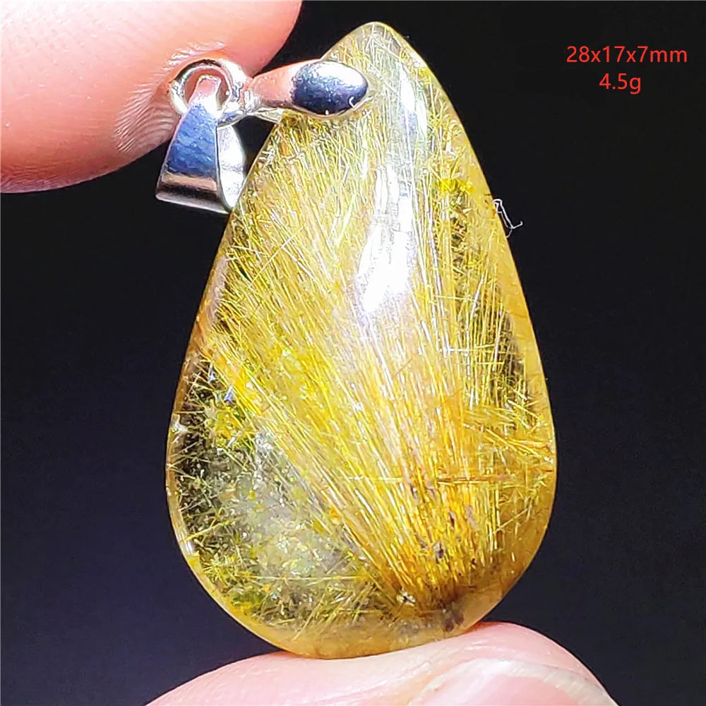 Pendentif en Quartz Rutilé Doré – Élégance, Protection &amp; Raffinement, 30 modèles différant.