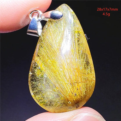 Pendentif en Quartz Rutilé Doré – Élégance, Protection &amp; Raffinement, 30 modèles différant.