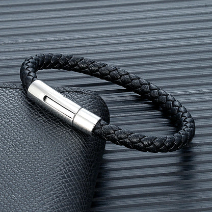 Bracelet en Cuir Tressé Rouge – Élégance & Simplicité.