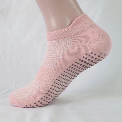 Chaussettes de yoga coordonnantes en silicone pour femmes.