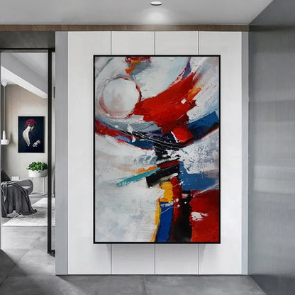 🖌️ Grande Peinture à l'Huile Abstraite – Art Mural Moderne 100% Peint à la Main.
