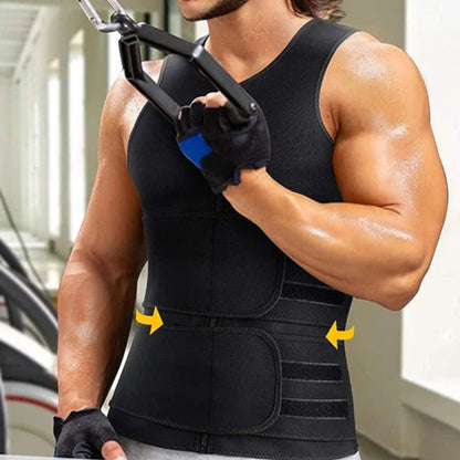 Gilet Minceur Homme – Sauna, Compression, Contrôle Ventre et Taille.