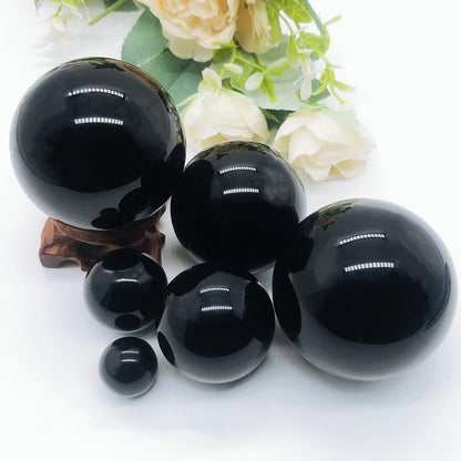 🖤 ​​Natural Black Obsidian Sphere – Protection &amp; Positive Energy