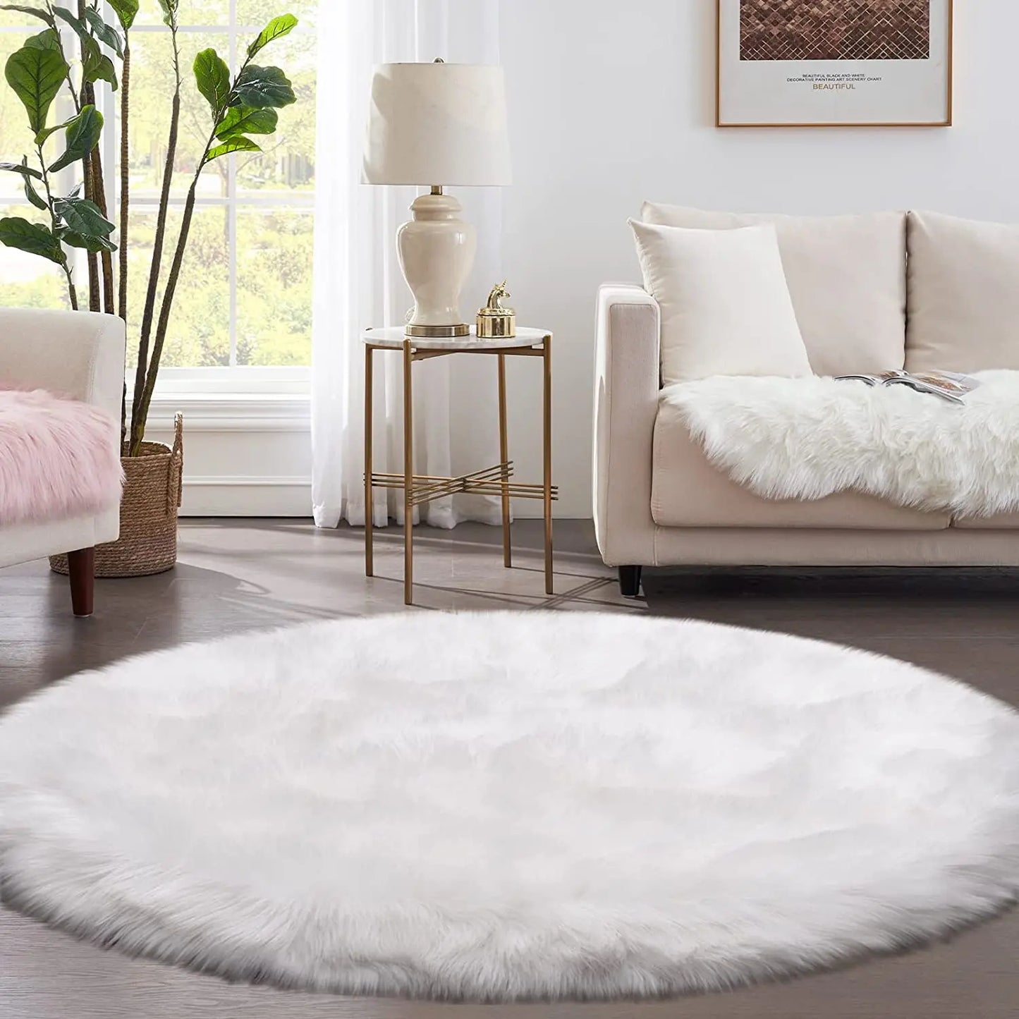 Tapis rond moelleux.