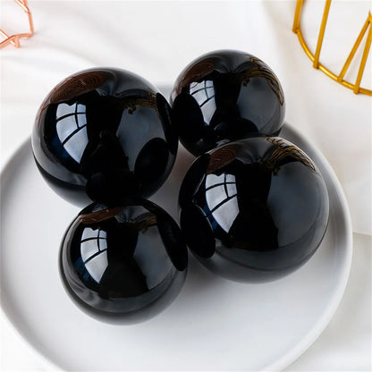 🖤 Sphère d’Obsidienne Noire Naturelle – Protection, Guérison & Feng Shui.