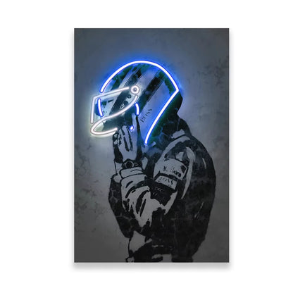 🏁 Toile Course F1 Néon – Art Moderne Graffiti & Ambiance Rétro.