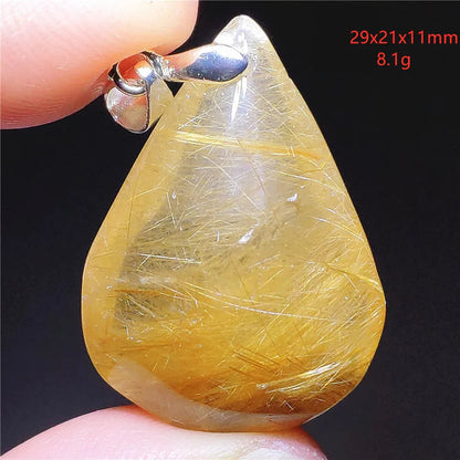 Pendentif en Quartz Rutilé Doré – Élégance, Protection &amp; Raffinement, 30 modèles différant.