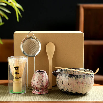 🍵 Set à Thé Matcha Traditionnel Japonais – 6 Pièces Essentielles.