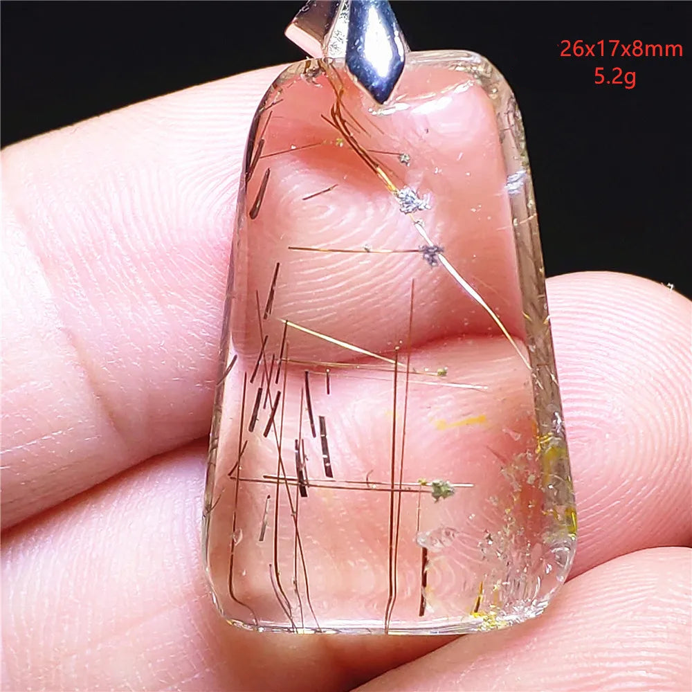 Pendentif en Quartz Rutilé Doré – Élégance, Protection &amp; Raffinement, 30 modèles différant.
