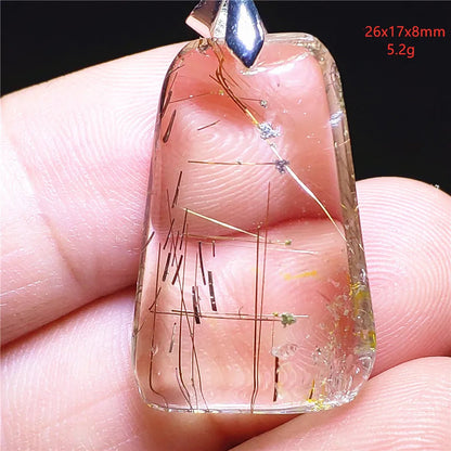 Pendentif en Quartz Rutilé Doré – Élégance, Protection &amp; Raffinement, 30 modèles différant.