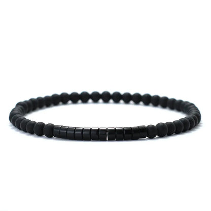 🖤 Bracelet en Onyx & Pierre Empereur – Élégance Artisanale.