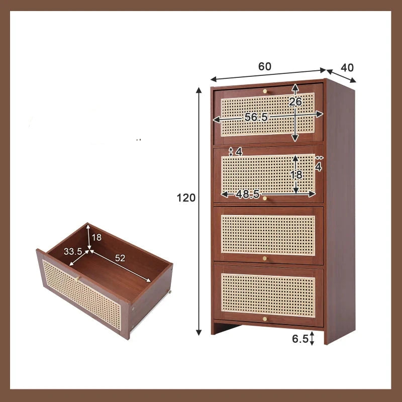 Buffet Multifonctionnel en Rotin.