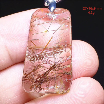 Pendentif en Quartz Rutilé Doré – Élégance, Protection &amp; Raffinement, 30 modèles différant.