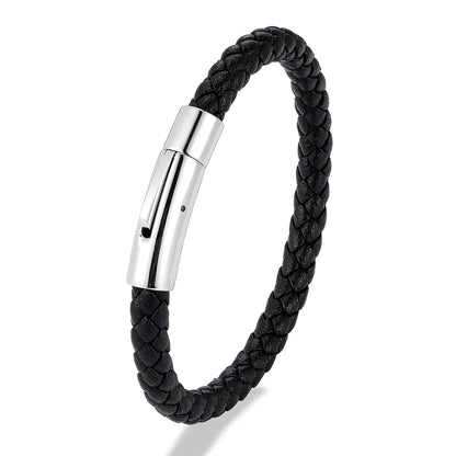 Bracelet en Cuir Tressé Rouge – Élégance & Simplicité.