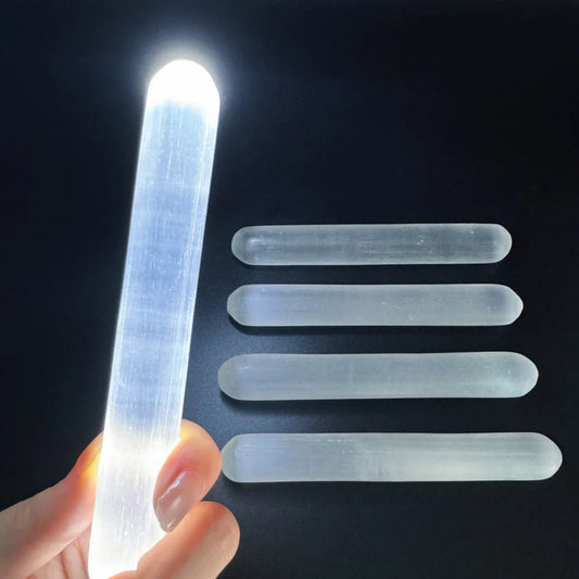 🔮 Baguette de Sélénite Naturelle – Cristal de Guérison & Protection Énergétique.