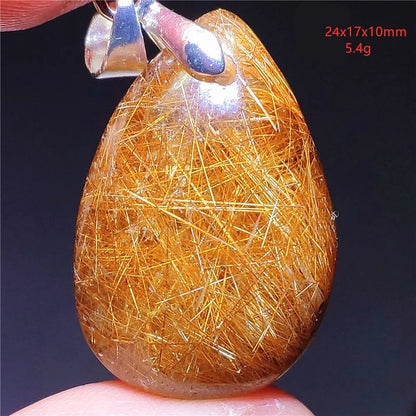 Pendentif en Quartz Rutilé Doré – Élégance, Protection &amp; Raffinement, 30 modèles différant.
