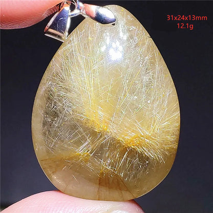 Pendentif en Quartz Rutilé Doré – Élégance, Protection &amp; Raffinement, 30 modèles différant.
