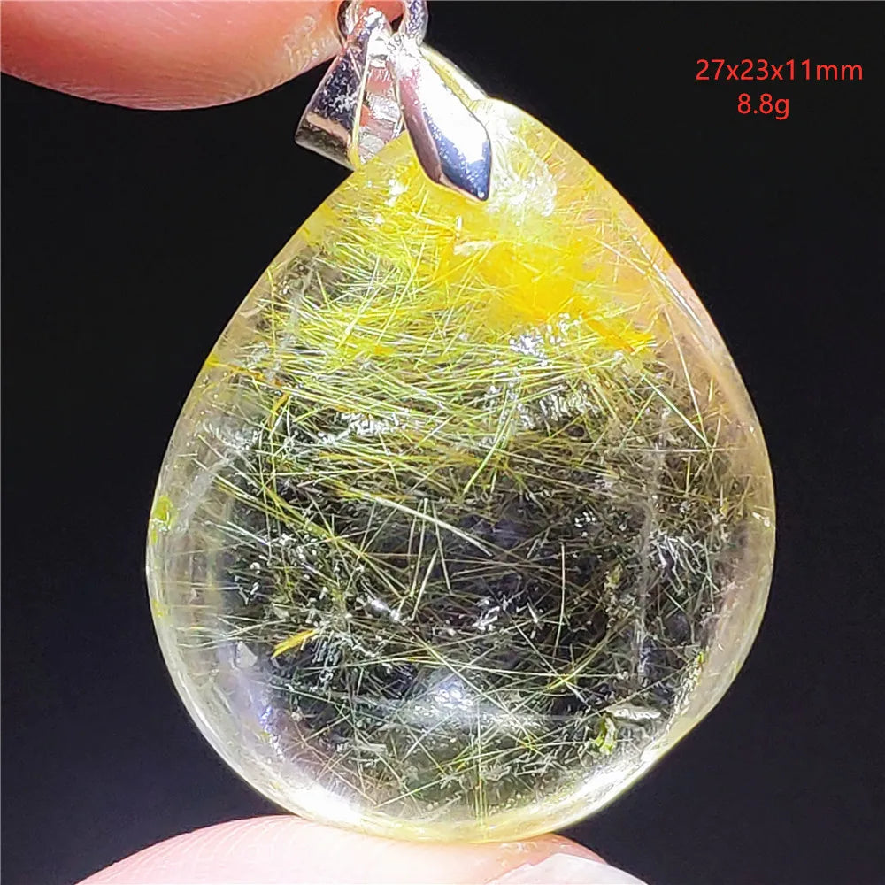 Pendentif en Quartz Rutilé Doré – Élégance, Protection &amp; Raffinement, 30 modèles différant.