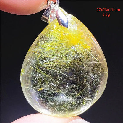 Pendentif en Quartz Rutilé Doré – Élégance, Protection &amp; Raffinement, 30 modèles différant.