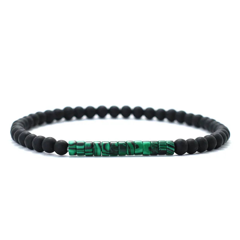 🖤 Bracelet en Onyx & Pierre Empereur – Élégance Artisanale.