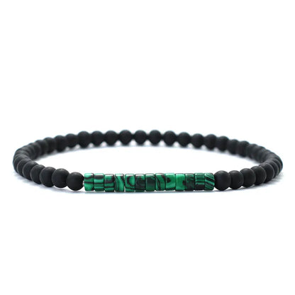 🖤 Bracelet en Onyx & Pierre Empereur – Élégance Artisanale.