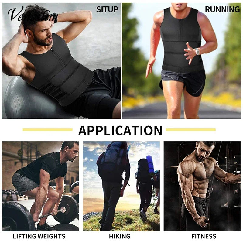 Gilet Minceur Homme – Sauna, Compression, Contrôle Ventre et Taille.
