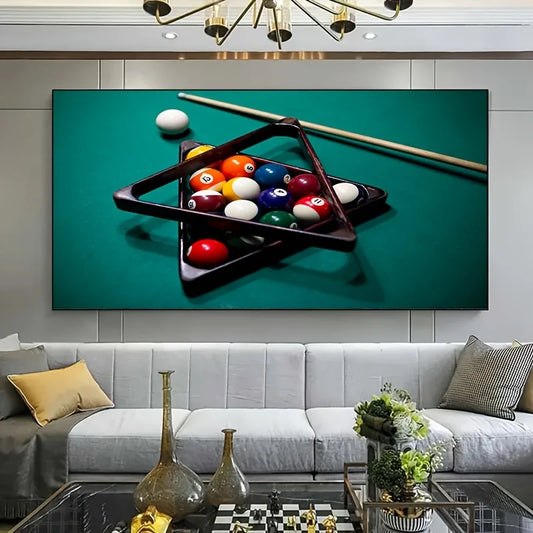Impression d’art sur toile – Table de billard • Affiche moderne sans cadre.