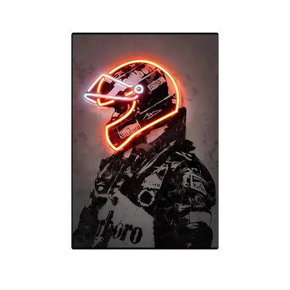 🏁 Toile Course F1 Néon – Art Moderne Graffiti & Ambiance Rétro.