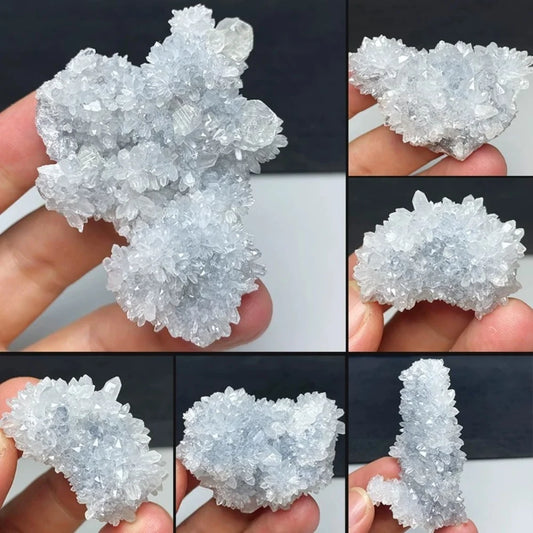 🌼 Grappe de Quartz Chrysanthème Naturel – Cristal Brut pour Méditation & Décoration.