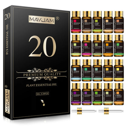 Kit de 20 Bouteilles d'Huiles Essentielles MAYJAM