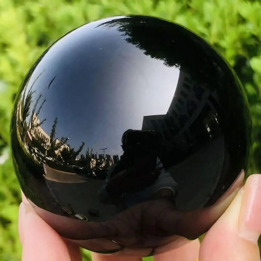 🖤 Sphère d’Obsidienne Noire Naturelle – Protection, Guérison & Feng Shui.