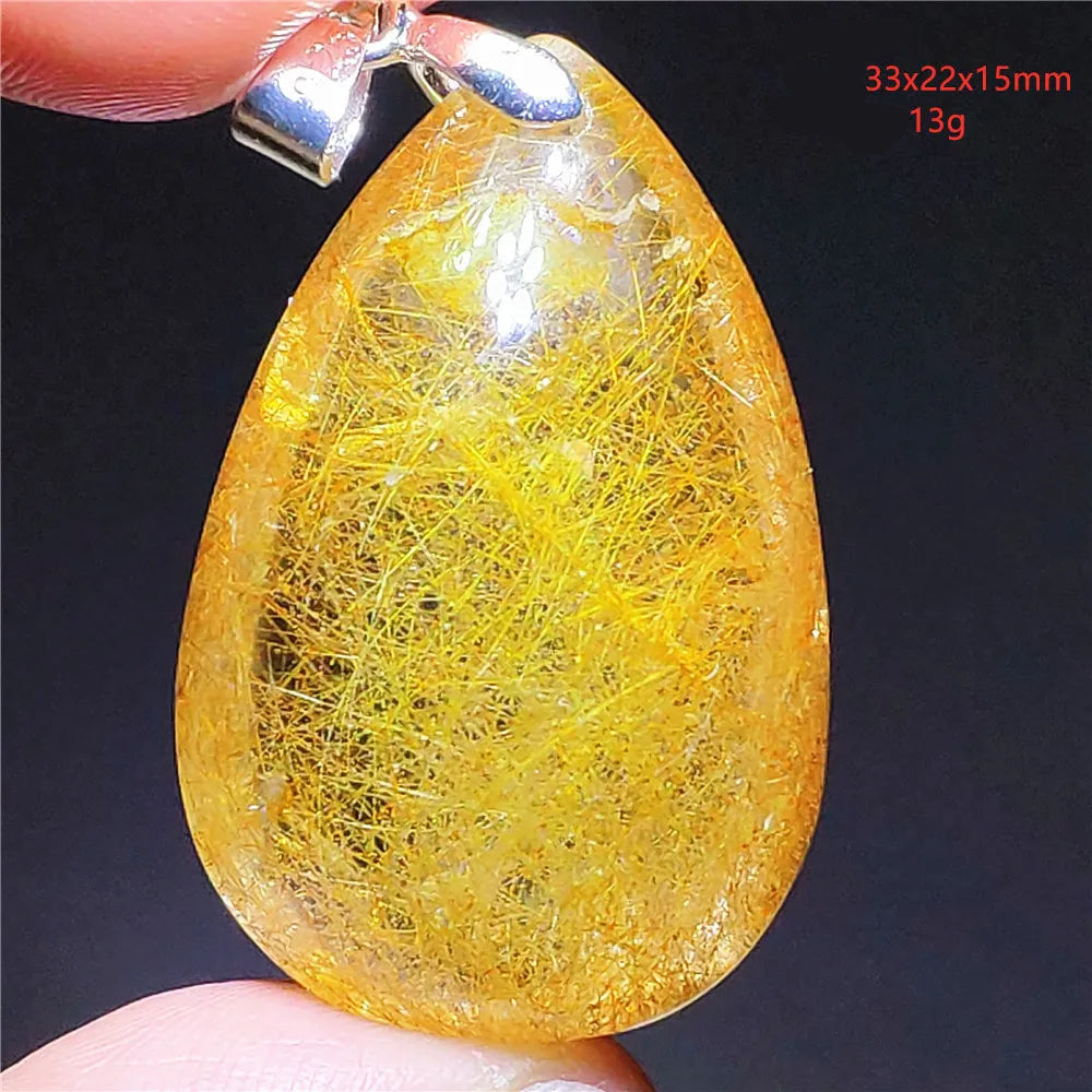 Pendentif en Quartz Rutilé Doré – Élégance, Protection &amp; Raffinement, 30 modèles différant.
