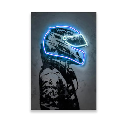 🏁 Toile Course F1 Néon – Art Moderne Graffiti & Ambiance Rétro.