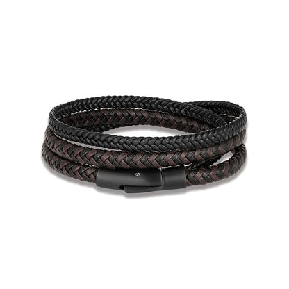 🖤 Bracelet en Cuir Double Couche pour Homme – Élégance et Simplicité.