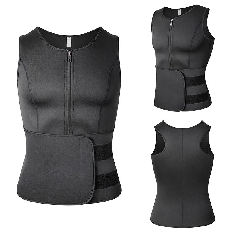 Gilet Minceur Homme – Sauna, Compression, Contrôle Ventre et Taille.