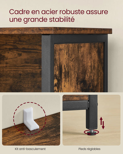Meuble de Rangement – Bibliothèque & Placard avec Étagère Réglable.