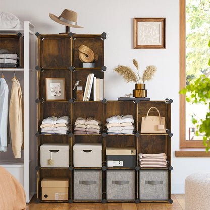 🧩 Armoire de Rangement Modulable 16 Cubes – Organisation Flexible et Design Intelligent.