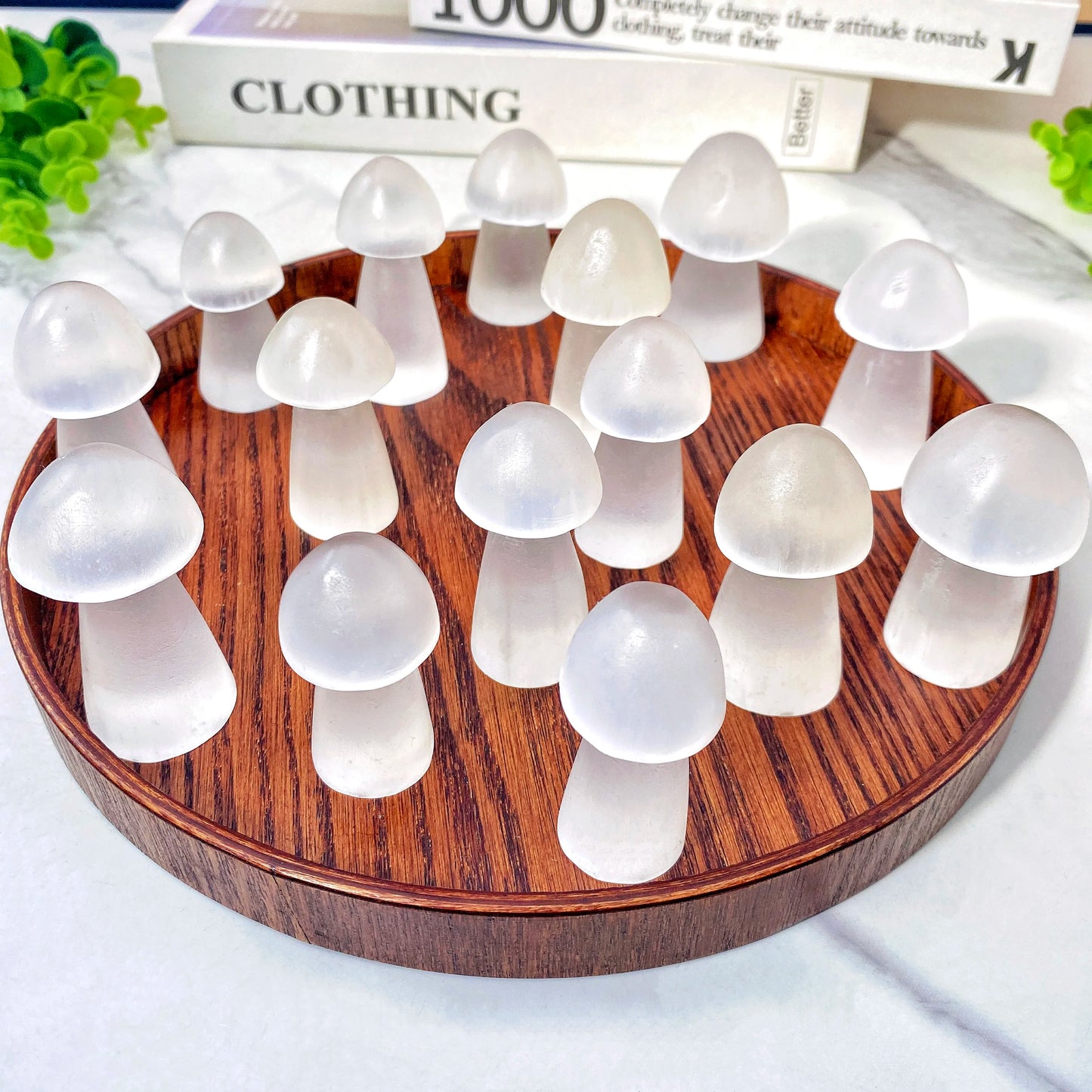 Champignon en Sélénite – Décoration Cristalline & Énergétique.