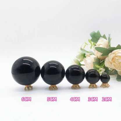 🖤 ​​Natural Black Obsidian Sphere – Protection &amp; Positive Energy