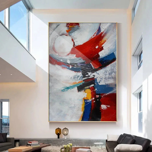 🖌️ Grande Peinture à l'Huile Abstraite – Art Mural Moderne 100% Peint à la Main.