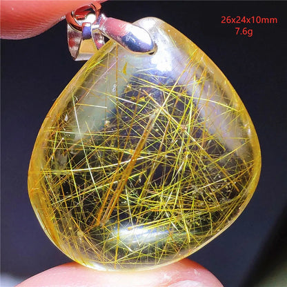 Pendentif en Quartz Rutilé Doré – Élégance, Protection &amp; Raffinement, 30 modèles différant.