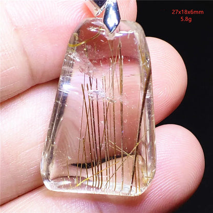 Pendentif en Quartz Rutilé Doré – Élégance, Protection &amp; Raffinement, 30 modèles différant.