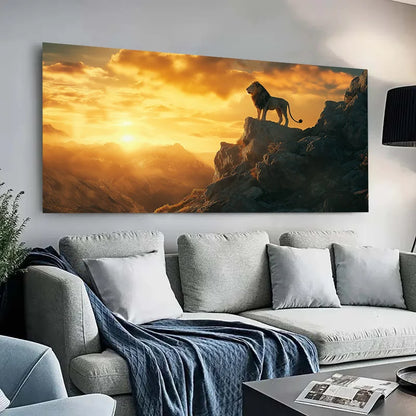 Toile Moderne Jeune Lion – Impression Abstraite Sans Cadre 60x120 cm.