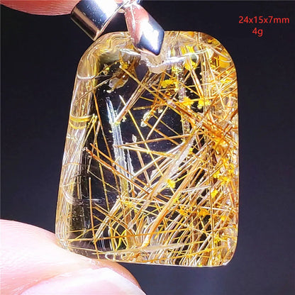 Pendentif en Quartz Rutilé Doré – Élégance, Protection &amp; Raffinement, 30 modèles différant.