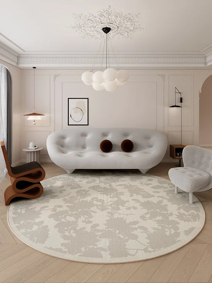 Tapis Rond Style Français – Doux, Lavable, Antidérapant.