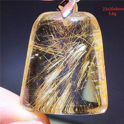 Pendentif en Quartz Rutilé Doré – Élégance, Protection &amp; Raffinement, 30 modèles différant.