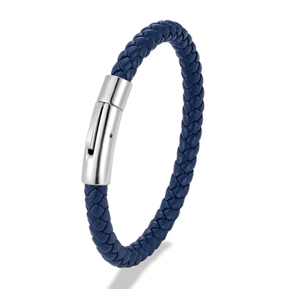 Bracelet en Cuir Tressé Rouge – Élégance & Simplicité.