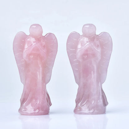 🕊️ Ange en Quartz Rose Naturel – Sculpture Artisanale & Bien-Être.