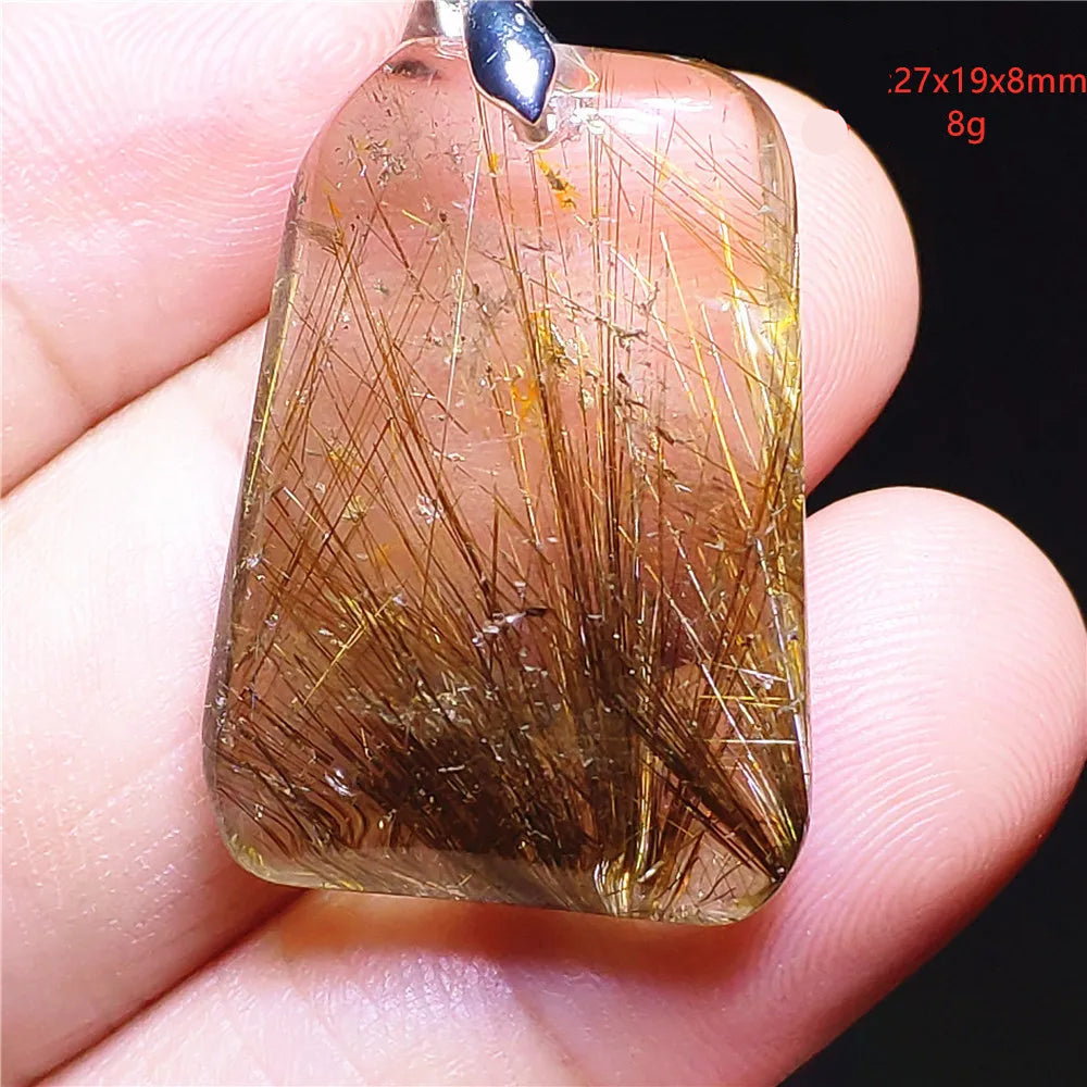 Pendentif en Quartz Rutilé Doré – Élégance, Protection &amp; Raffinement, 30 modèles différant.
