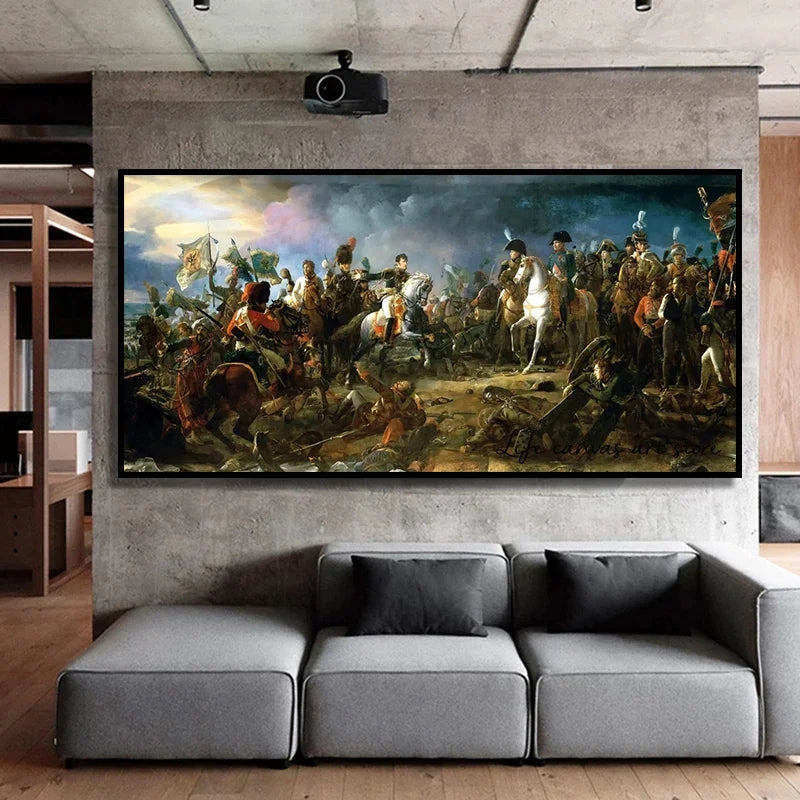 Affiche d’art rétro – Bataille de Napoléon (1805) par François-Pascal-Simon.